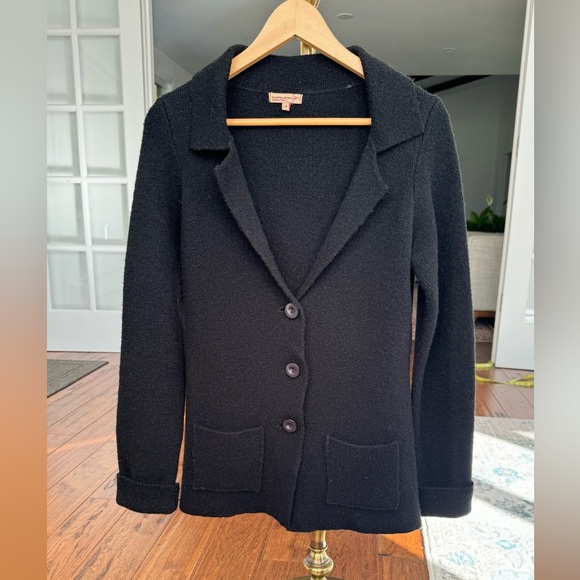 COCOGIO Italy Gray Wool Blend Cardigan Sweater Blazer Jacket - Sz S - Picture 8 of 10